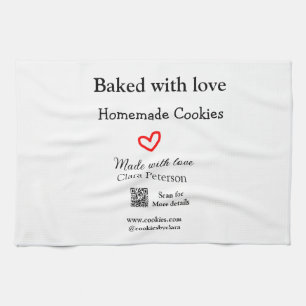 Gebakken met liefde huiskoekjes toevoegen QR gemaa Theedoek
