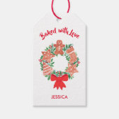 Gebakken met liefde kerst cadeaulabel (Voorkant)