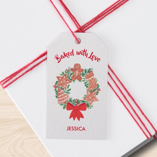Gebakken met liefde kerst cadeaulabel