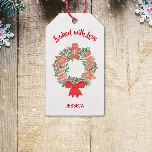 Gebakken met liefde kerst cadeaulabel