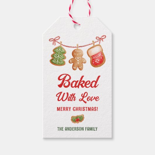 Gebakken met liefde Kerst Koekje Cadeaulabel (Voorkant)