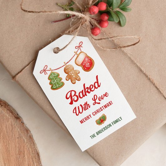 Gebakken met liefde Kerst Koekje Cadeaulabel