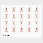 Gebakken met Liefde Kerstdag Gingerbread Ronde Sticker (Vel)