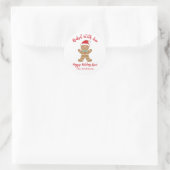 Gebakken met Liefde Kerstdag Gingerbread Ronde Sticker (Tas)