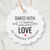 Gebakken met liefde Kerstmis Bakken Kraft Gift Bedankjes Labels (Voorkant)