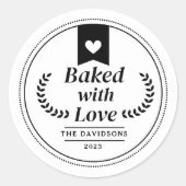 Gebakken met liefde Kerstvakantie Bakken Ronde Sticker (Voorkant)