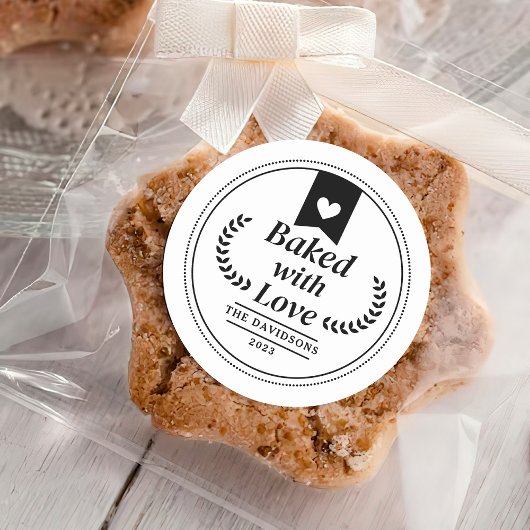Gebakken met liefde Kerstvakantie Bakken Ronde Sticker