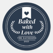 Gebakken met liefde Kerstvakantie Bakken Ronde Sticker (Voorkant)