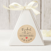 Gebakken met liefde Kraft papier rustieke hand get Ronde Sticker