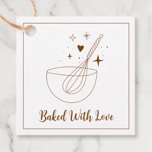 Gebakken met liefde l minimale gebruiksvoorwerp ba bedankjes labels (Voorkant)