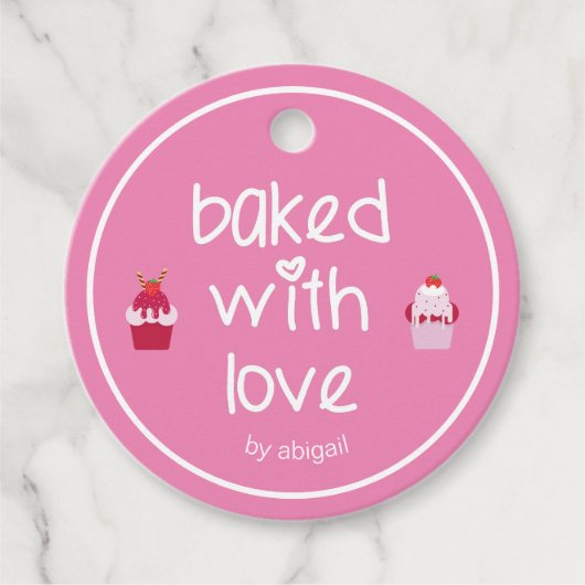 Gebakken met liefde - Leuke aardbei Shortcakes Bedankjes Labels (Voorkant)