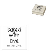 Gebakken met liefde - Leuke Typografie Gepersonali Rubberstempel (Gestempeld)