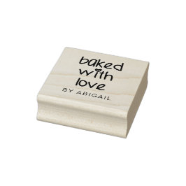 Gebakken met liefde - Leuke Typografie Gepersonali Rubberstempel
