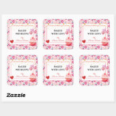 Gebakken met Liefde - Mooie Cupcakes & Donuts Vierkante Sticker (Vel)