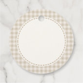 Gebakken Met Liefde Neutrale Gingham Persoonlijk Bedankjes Labels (Achterkant)