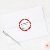 Gebakken met liefde rode stip ronde sticker (Envelop)