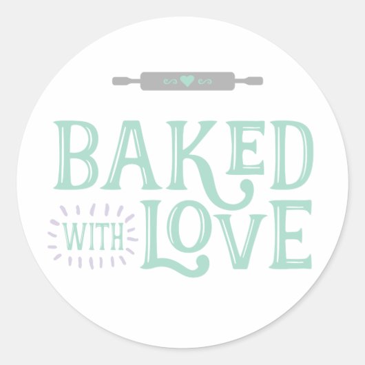 Gebakken met liefde ronde Sticker (Voorkant)