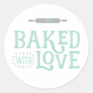 Gebakken met liefde ronde Sticker