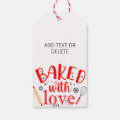 Gebakken met Liefde Rood Vakantie Modern Cadeaulabel (Achterkant)
