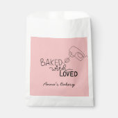 Gebakken met liefde roze handschrift bedankzakje (Voorkant)