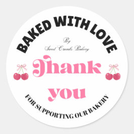 Gebakken Met Liefde Roze Kersen Bakkerij Sticker