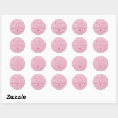 Gebakken met liefde Roze Kraft Hart Rustieke Hand  Ronde Sticker (Vel)
