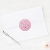 Gebakken met liefde Roze Kraft Hart Rustieke Hand  Ronde Sticker (Envelop)
