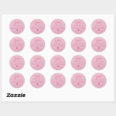 Gebakken met Liefde Roze Kraft Papier Elegant Schr Ronde Sticker (Vel)