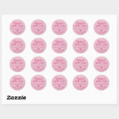 Gebakken met liefde Roze Kraft Papier Hand getrokk Ronde Sticker (Vel)