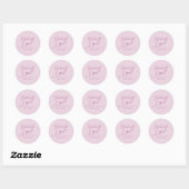Gebakken met Liefde Roze Minimalistische Elegante  Ronde Sticker (Vel)