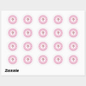 Gebakken met liefde Roze Polka Dot Business Sticke Ronde Sticker (Vel)