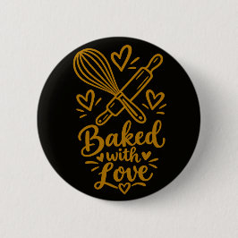 Gebakken met Liefde Schattig Cadeau voor Bakliefhe Ronde Button 5,7 Cm