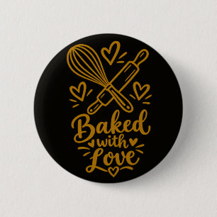 Gebakken met Liefde Schattig Cadeau voor Bakliefhe Ronde Button 5,7 Cm