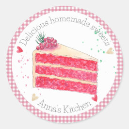 Gebakken met liefde snoep ronde sticker