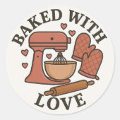 gebakken met liefde Sticker (Voorkant)