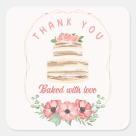 Gebakken met liefde Trouwtaart Sticker