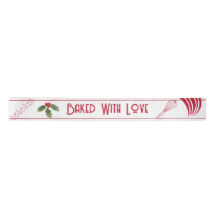 Gebakken met liefde Typografie Holiday Christmas R Satijnen Lint