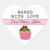 Gebakken met liefde uit de keuken van gepersonalis hart sticker (Voorkant)