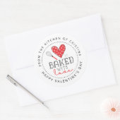 Gebakken met liefde uit de keuken van Valentijns Ronde Sticker (Envelop)