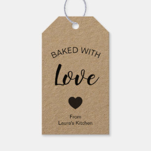 Gebakken met liefde voor zelfgemaakte voedselgesch cadeaulabel