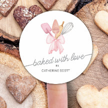 Gebakken met liefde waterverf gepersonaliseerd