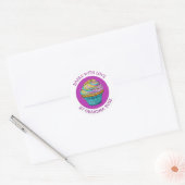 Gebakken met Liefde Whimsical Cupcake Gepersonalis Ronde Sticker (Envelop)