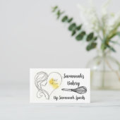 Gebakken met liefde zwart & wit bakkerij visitekaartje (Staand voorkant)