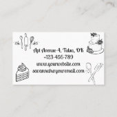 Gebakken met liefde zwart & wit bakkerij visitekaartje (Achterkant)