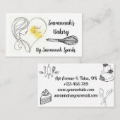 Gebakken met liefde zwart & wit bakkerij visitekaartje (Voorkant / Achterkant)