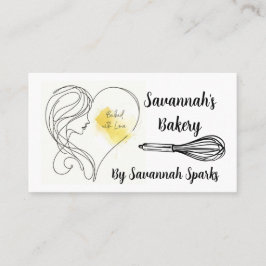 Gebakken met liefde zwart & wit bakkerij visitekaartje