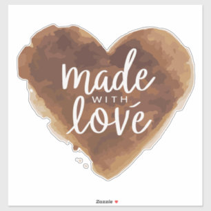 Gebakken met liefdeshart sticker