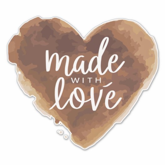 Gebakken met liefdeshart sticker (Voorkant)