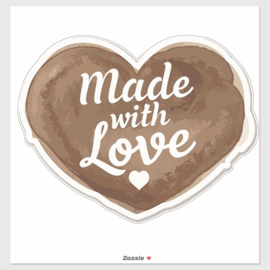 Gebakken met liefdeshart sticker (Vel)