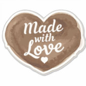 Gebakken met liefdeshart sticker (Voorkant)